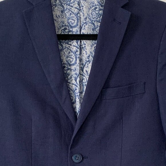 LAUREN by Ralph Lauren | 100% Linen Women’s Blazer Navy Blue - Picture 6 of 16